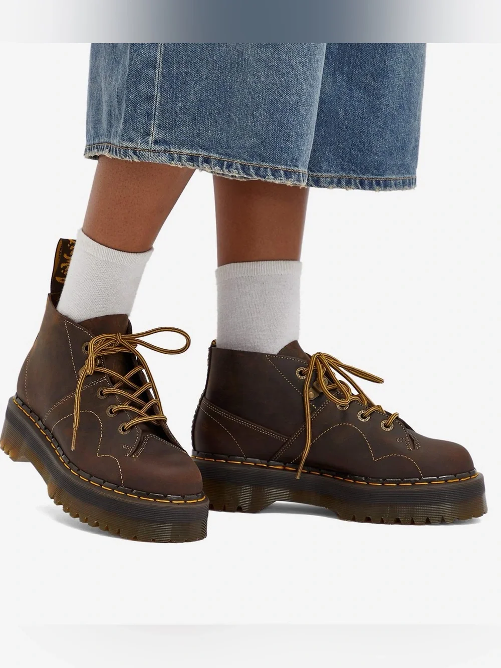Dr. Martens Church Arc Crazy Horse Platform Unisex Monkey Boots